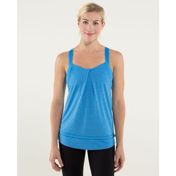 Lululemon Blue Rest Less Cinch Waist Activewear Tank Top Women's 6/8 - Picture 9 of 10